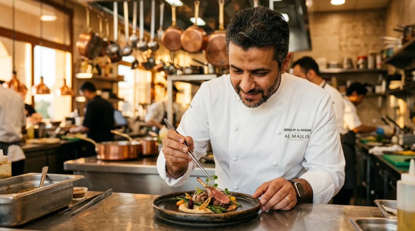 شيف مطعم الأصيل في المطبخ